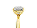 Yellow gold Cushion Solitaire Diamond Ring with Four-Prong Setting on a Plain Band_25