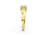Yellow gold Cushion Solitaire Diamond Ring with Six-Prong Cathedral Setting_34