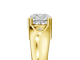 Yellow gold Cushion Solitaire Diamond Ring with Six-Prong Cathedral Setting_37