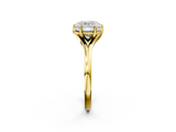 Yellow gold Cushion Solitaire Diamond Ring with Six-Prong Setting and Tapered Band_28