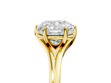 Yellow gold Cushion Solitaire Diamond Ring with Six-Prong Setting and Tapered Band_31