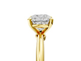 Yellow gold Cushion Solitaire Diamond Ring with Six-Prong Setting on a Classic Band 5