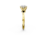 Yellow gold Cushion Solitaire Diamond Ring with Six-Prong Setting on a Classic Band_5