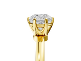 Yellow gold Cushion Solitaire Diamond Ring with Six-Prong Setting on a Classic Band_8