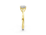 Yellow gold Cushion Solitaire Diamond Ring with Split Shank and Four-Prong Setting_14