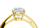 Yellow gold Cushion Solitaire Diamond Ring with Split Shank and Four-Prong Setting_16