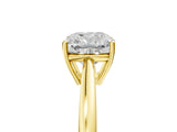 Yellow gold Cushion Solitaire Diamond Ring with Split Shank and Four-Prong Setting_17