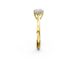 Yellow gold Cushion Solitaire Diamond Ring with Split Shank and Four-Prong Setting_21