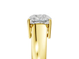 Yellow gold Cushion Solitaire Diamond Ring with Tapered Band and Four-Prong Setting_53