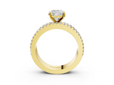Yellow gold Cushion Solitaire Diamond with Pave and Channel Set Band_72