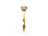 14K Yellow Gold 4.03 Carat E VVS2 Cushion Solitaire Engagement Ring with Classic Band and Four-Prong Setting