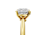 14K Yellow Gold 4.03 Carat E VVS2 Cushion Solitaire Engagement Ring with Classic Band and Four-Prong Setting