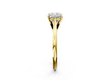Yellow gold Cushion Solitaire Engagement Ring with Four-Prong Setting and Classic Band 2