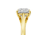 Yellow gold Cushion Solitaire Engagement Ring with Four-Prong Setting and Classic Band 5