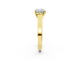 Yellow gold Cushion Solitaire Engagement Ring with Four-Prong Setting and Tapered Band_10