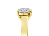Yellow gold Cushion Solitaire Engagement Ring with Four-Prong Setting and Tapered Band_13