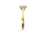 Yellow gold Cushion Solitaire Engagement Ring with Six-Prong Setting and Classic Band 3