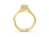 Yellow gold Cushion Solitaire Engagement Ring with Six-Prong Setting and Classic Band 4