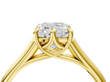 Yellow gold Cushion Solitaire Engagement Ring with Six-Prong Setting and Classic Band 5
