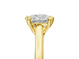 Yellow gold Cushion Solitaire Engagement Ring with Six-Prong Setting and Classic Band