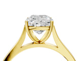 Yellow gold Cushion Solitaire Heart Prong Engagement Ring with Tapered Band_55
