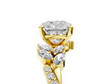 Yellow gold Cushion Solitaire Marquise Twist Band with Six-Prong Setting_91