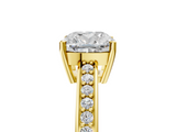 Yellow gold Cushion Solitaire Pavé Band Prong Setting Ring_25