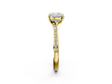 Yellow gold Cushion Solitaire Pavé Band with Four-Prong Setting_38