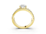 Yellow gold Cushion Solitaire Split Shank Pave Diamond Ring_52