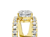 Yellow gold Cushion Solitaire Split Shank Pave Diamond Ring_54
