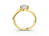 Yellow gold Cushion Solitaire Tension Set Diamond Ring with Wide Band_23