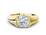 Yellow gold Cushion Solitaire Tension Set Diamond Ring_20