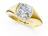 Yellow gold Cushion Solitaire Tension Set Diamond Ring_21