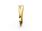 Yellow gold Cushion Solitaire Tension Set Diamond Ring_22
