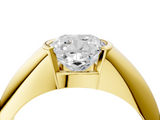Yellow gold Cushion Solitaire Tension Set Diamond Ring_24