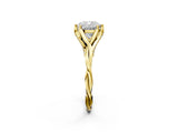 Yellow gold Cushion Solitaire Twist Band Six-Prong Setting 2