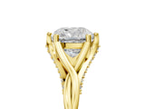 Yellow gold Cushion Solitaire Twist Band Six-Prong Setting 5