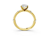 Yellow gold Cushion Solitaire Twisted Band Prong Set Engagement Ring_70