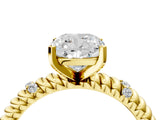 Yellow gold Cushion Solitaire Twisted Band Prong Set Engagement Ring_71