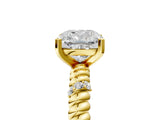 Yellow gold Cushion Solitaire Twisted Band Prong Set Engagement Ring_72