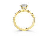 Yellow gold Cushion Solitaire Twisted Band with Prong Setting 3