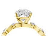 Yellow gold Cushion Solitaire Twisted Band with Prong Setting 4