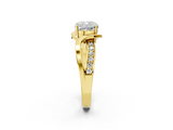 Yellow gold Cushion Solitaire Twisted Band with Prong Setting_21
