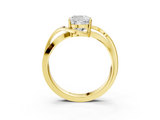 Yellow gold Cushion Solitaire Twisted Band with Prong Setting_22