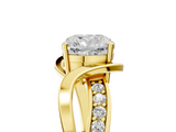 Yellow gold Cushion Solitaire Twisted Band with Prong Setting_24