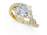 Yellow gold Cushion Solitaire with Pavé Twist Band and Four-Prong Setting_59