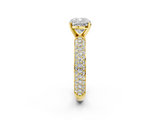Yellow gold Cushion Solitaire with Pave Band and Four-Prong Setting_10
