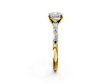 Yellow gold Cushion Solitaire with Side Baguettes and Channel Set Band_83