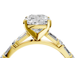 Yellow gold Cushion Solitaire with Side Baguettes and Channel Set Band_85