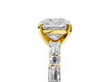 Yellow gold Cushion Solitaire with Side Baguettes and Channel Set Band_86